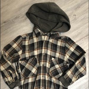 Urban Renewal Cropped Flannel Hoodie